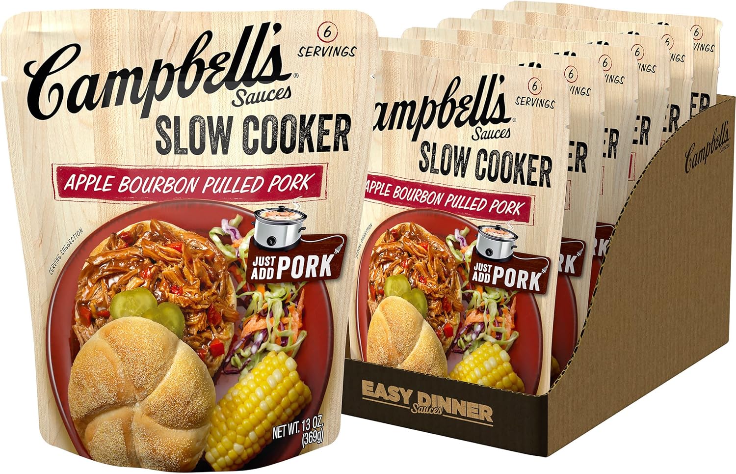 Campbell's Slow Cooker Sauces, Apple Bourbon Pulled Pork, 13 Ounce