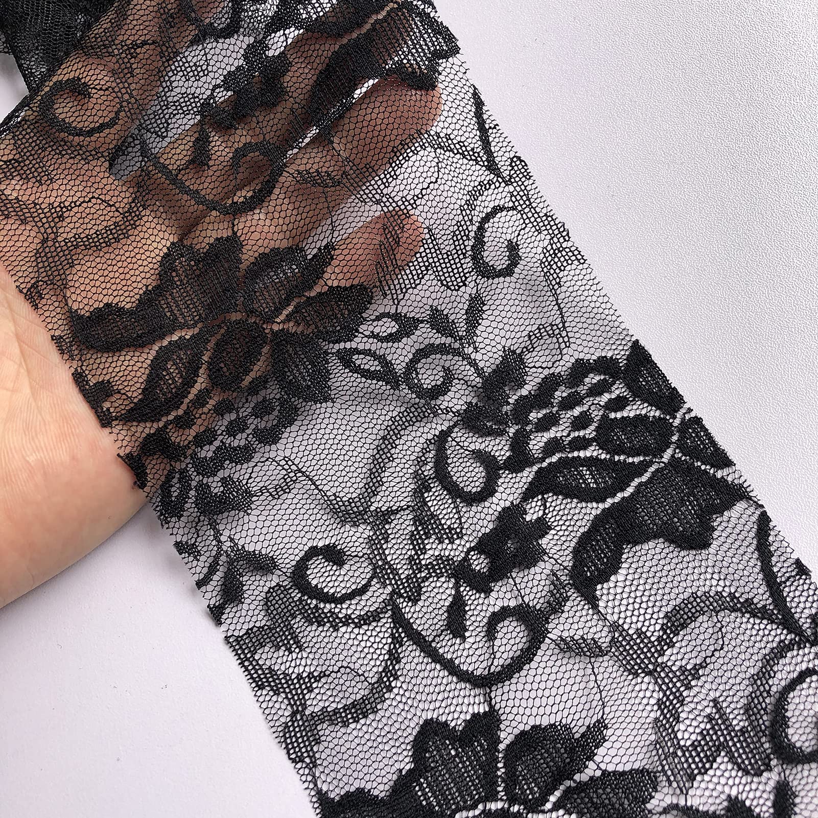 Amazon.com: Stretch Lace Fabric, Vintage Lace Fabric for Wedding Dress,  Fashion, Crafts, Decorations Lace Trim Fabric 60” Width