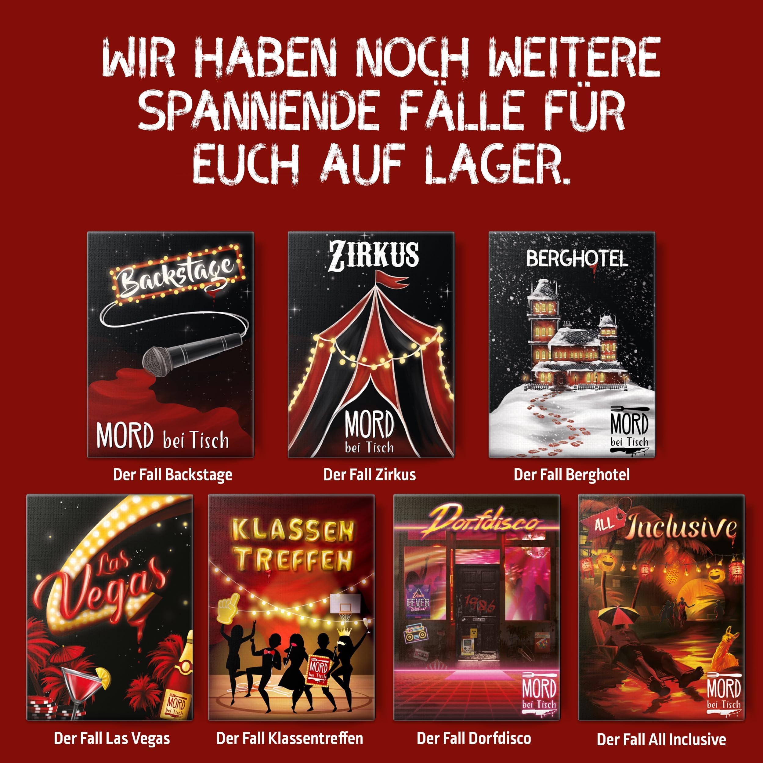 MORD bei Tisch Krimidinner für Zuhause - 4 bis 6 Personen - Der Dschungelstars Fall - Das Krimi Spiel ab 16 Jahren – Ideal als Krimi Dinner für eine mörderische Dinnerparty