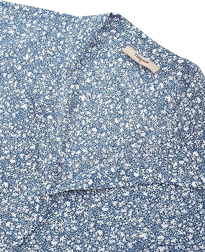 Miniatura 4 de Timeson - Blusas de chifón de manga corta para mujer, camisas con cuello para oficina, trabajo, negocios