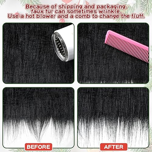 Miniatura 5 de 6 piezas de tela de piel sintética navideña para invierno, cuadrados de piel sintética suave y esponjosa para manualidades, costura, disfraz de