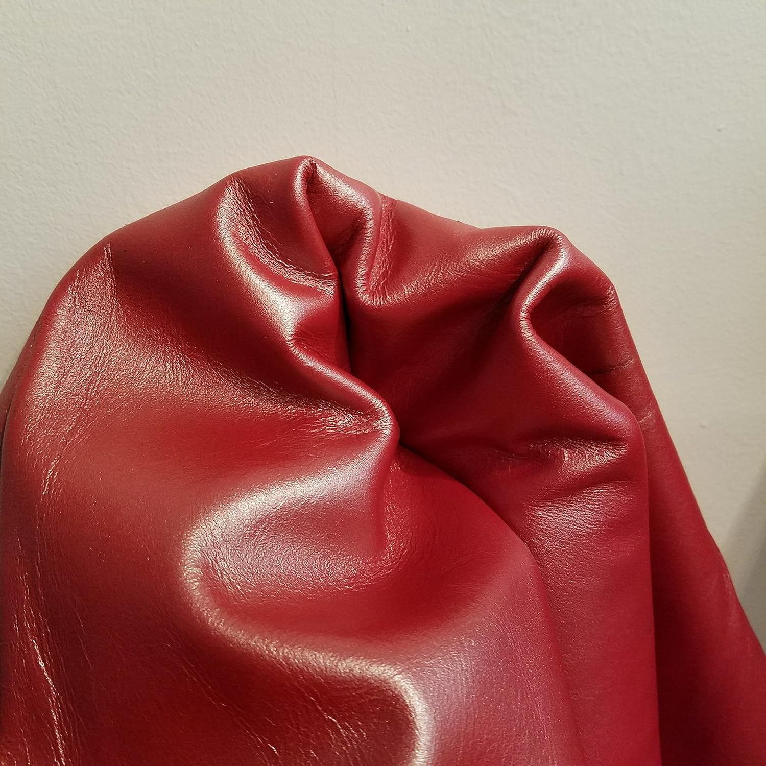 NAT Leathers Red Shimmer Soft Nappa Leather 2.0-2.5 Upholstery Craft, Shoe, Bookbinding Handbag Cowhide Genuine Cow Leather Hide Skin (8-10 sq.ft)