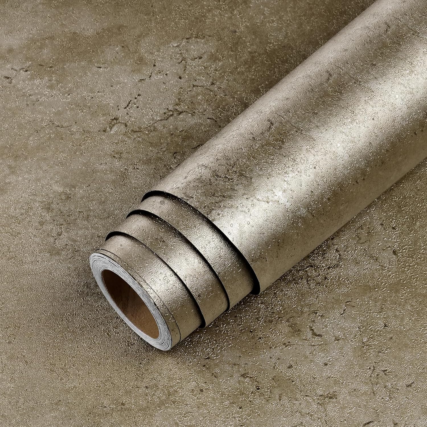 LaCheery Metallic Brown Concrete Wallpaper Peel and Stick Textured