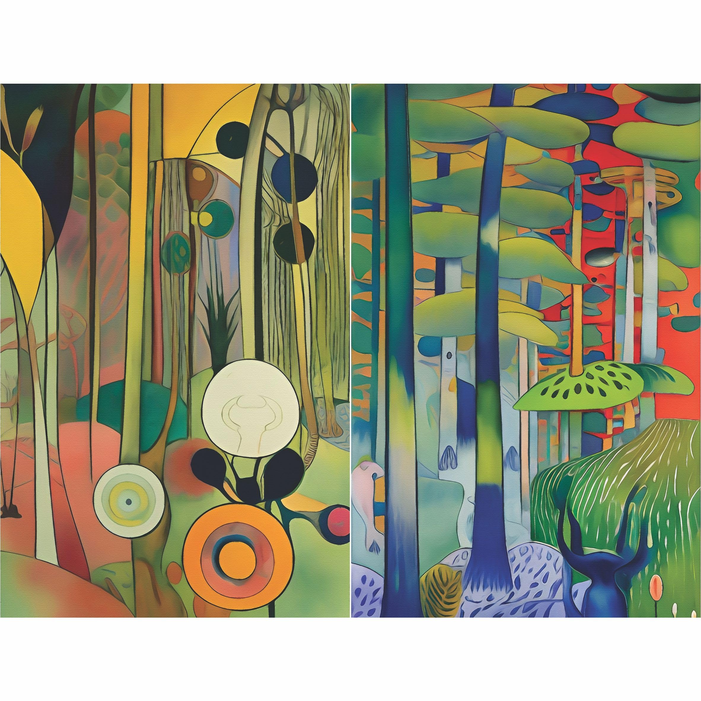 Abstraktes Reispapier Wald 20 x 26,6 cm (6 Stück) – 6 Designs für Scrapbooking, Karten, Basteln, Decoupage. CRAFT KREATIVELY