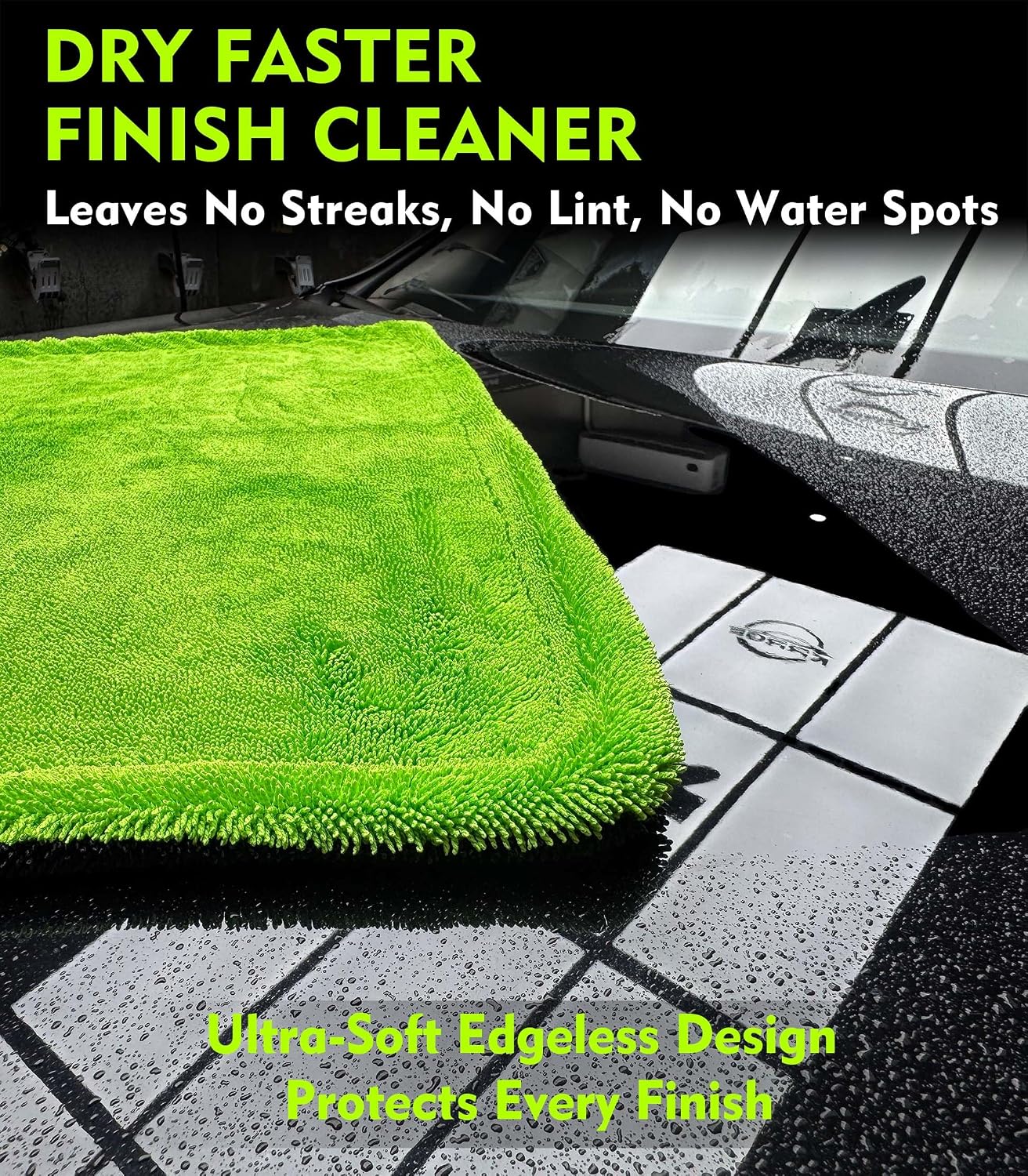 2-Pack 1300GSM Car Drying Towel - Microfiber Towels for Cars 36" x 24", Drying Towels Car Detailing, No Scratch, Super Absorbent, Extra Large Twisted Loop Microfiber Cloth Car Wash Towels, SUV Truck