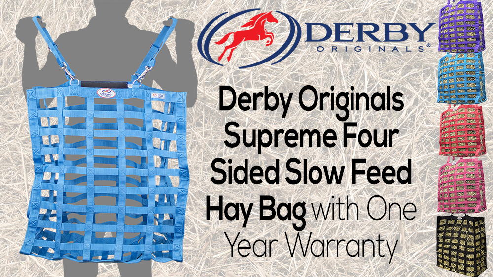 Derby Originals Supreme 4-Sided Slow Feed Hay Bag – Patented, 1-Year Warranty, 3.5" & 1.75" Openings - image 6