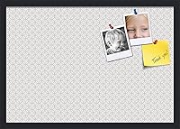 Vista 162 de PinPix Tablero de anuncios de corcho de 20 x 14 pulgadas. Este tablero decorativo enmarcado viene con diseño de círculos B W y un marco negro