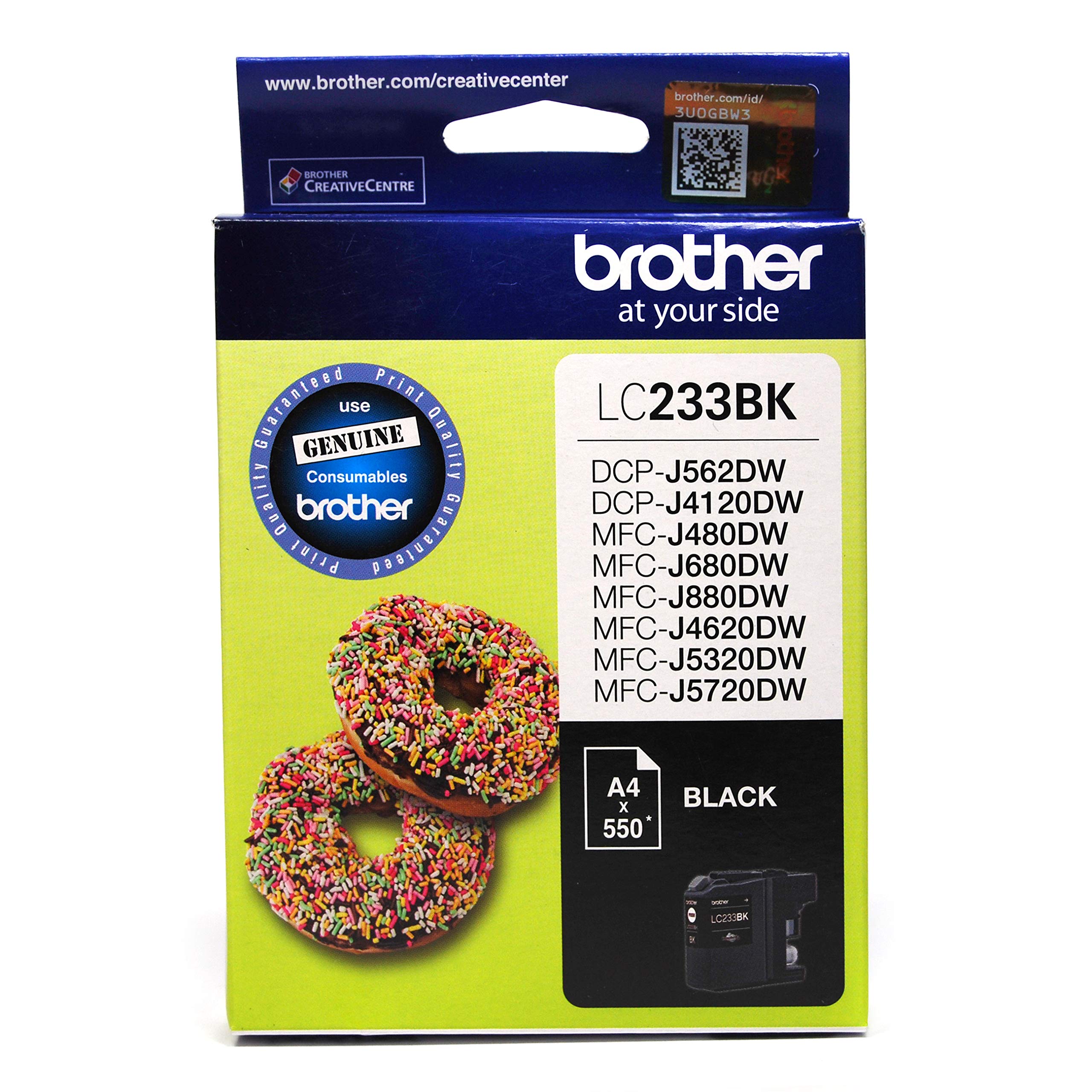 BROTHER LC233BK Cartouche d'encre d'origine pour imprimantes DCP-J4120DW, MFC-J4620DW, MFC-J5320DW, MFC-J5720DW Noir Capacité jusqu'à 550 Pages