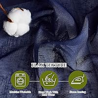 Vista 279 de NICETOWN Cortinas semitraslúcidas con textura de lino, con ojales, tratamiento de ventanas, cortinas verticales de lino con filtro de luz para sala