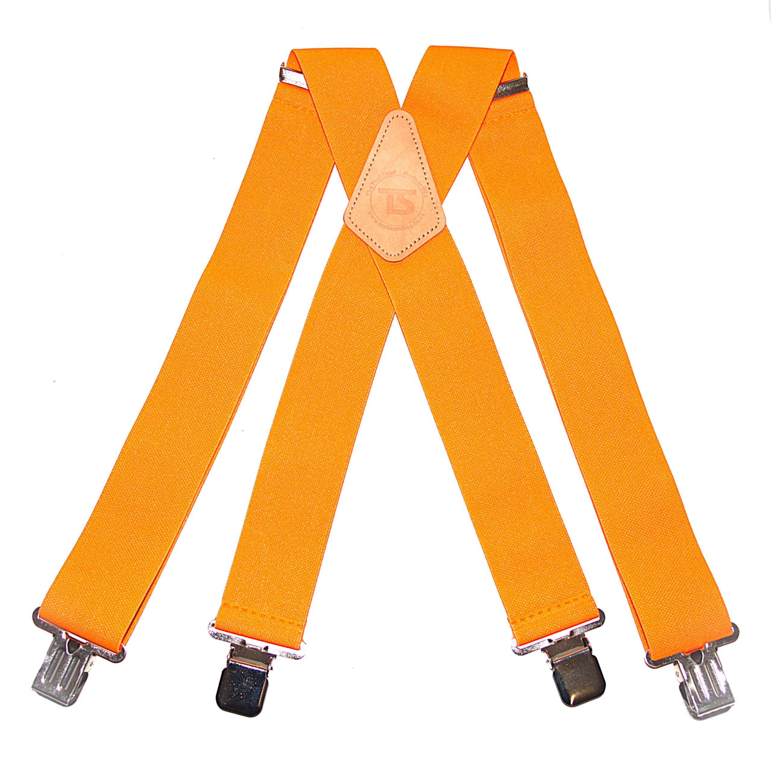 Brimarc Men's Orange Heavy Duty Braces Trouser Belt Suspender 2" 50Mm Wide
