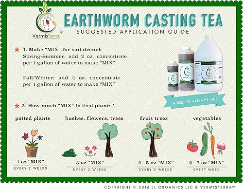 Miniatura 8 de Earthworm Casting Tea - Té orgánico de gusano - galón - Concentrado acondicionador de suelo - Enzimas vivas, nutre las plantas y aumenta el