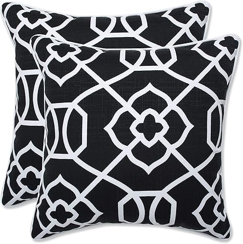 Vista 37 de Pillow Perfect Trellis - Almohadas para interiores y exteriores, 2 unidades, lumbares, 11.5 x 18.5, negro Kirkland negro