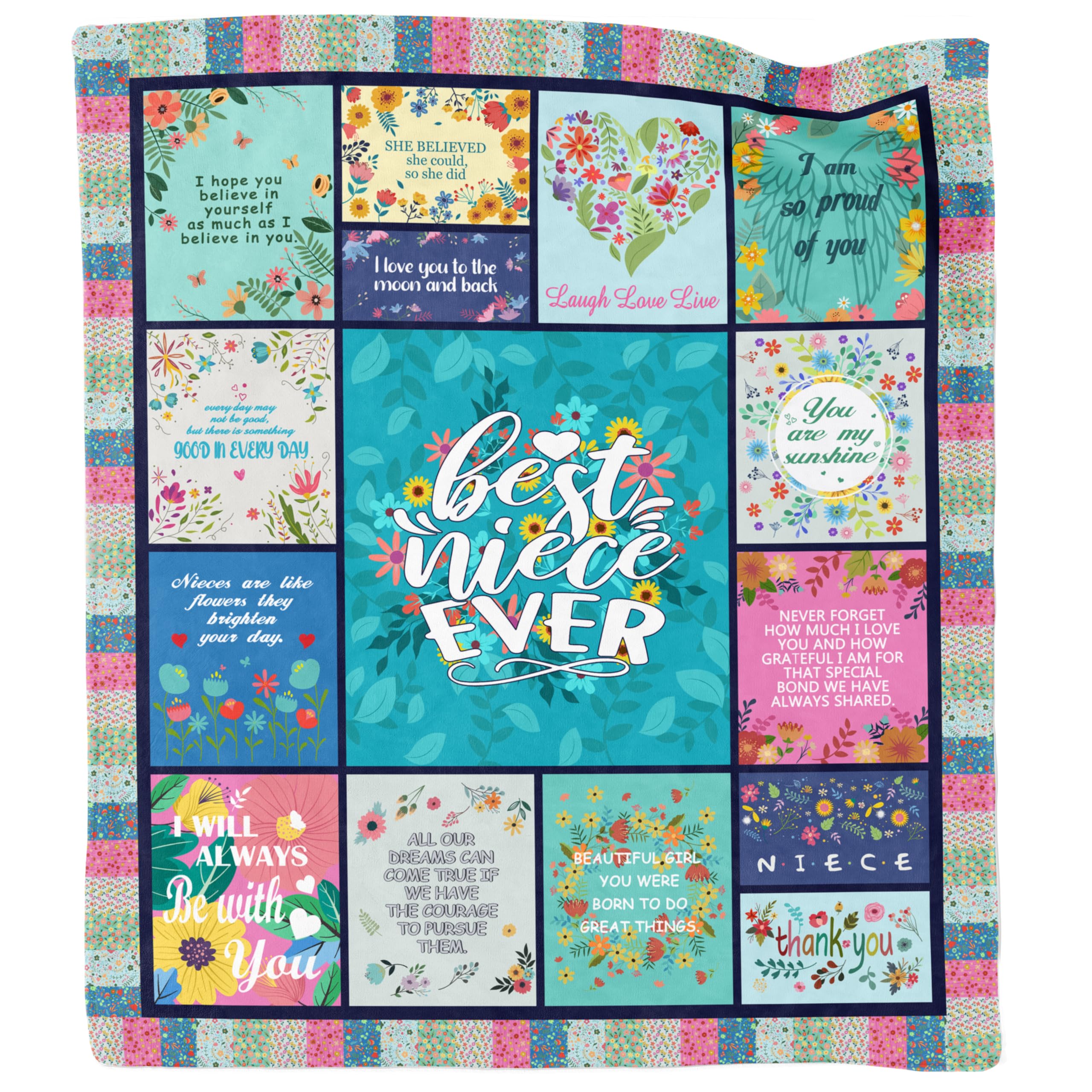 Akoigun Niece Gifts from Auntie, Gifts for Niece Blankets, Birthday Gifts for Niece from Aunt, Niece Gifts from Aunt, Niece Blanket from Auntie, Niece Birthday Gift, to My Niece Throw Blanket 60"X50"