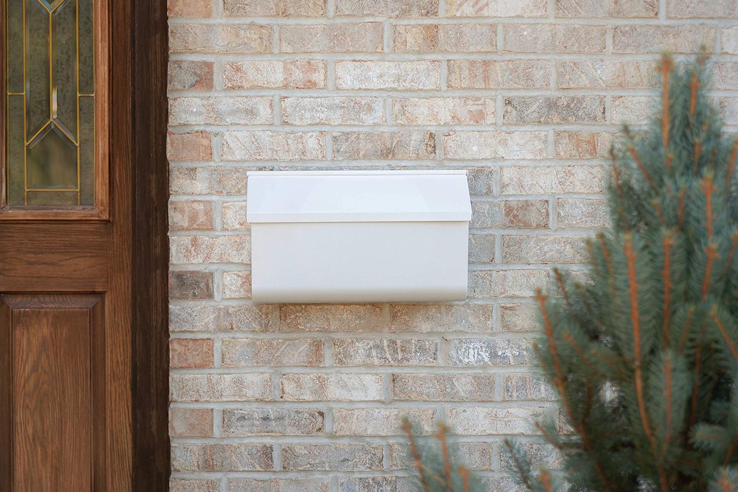 White Powder-Coated Steel Medium Wall-Mount Mailbox
