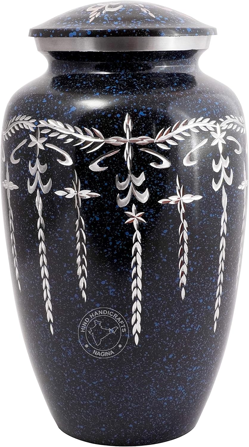 Aluminium Cremation Urn for Human Ashes Adult - Handcrafted Funeral Memorial Ash Storage Urn - Affordable Urns - Bag Included 5" x 5" x 7.5" 100 lbs, Matte White