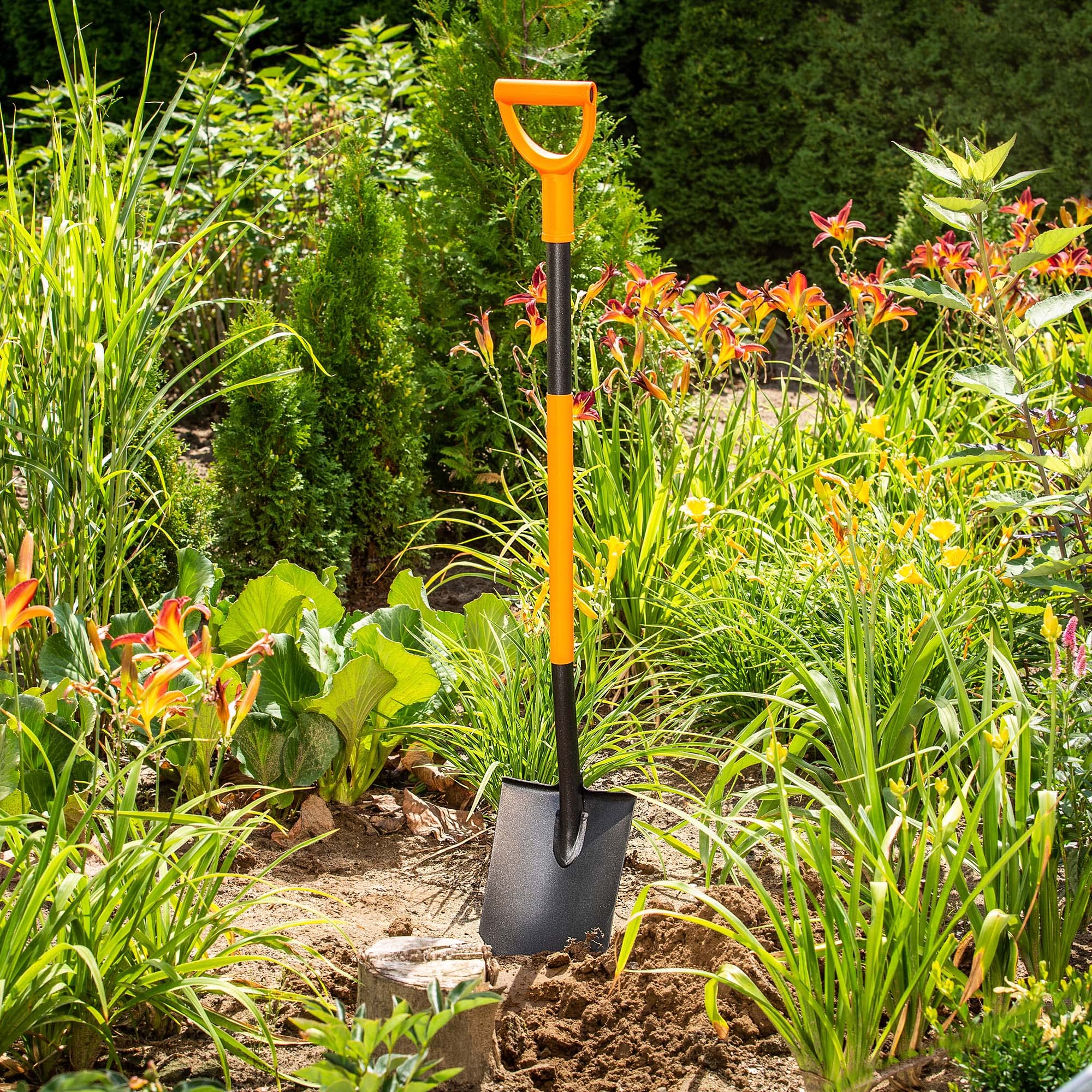 KADAX bêche, L : 125 cm, bêche de Jardinier, Pelle de Jardin avec Manche en Acier, Pelle, Pelle de Tombe, bêche de Tombe pour Jardin, bêche de Plantation, bêche de Jardin avec Manche métallique