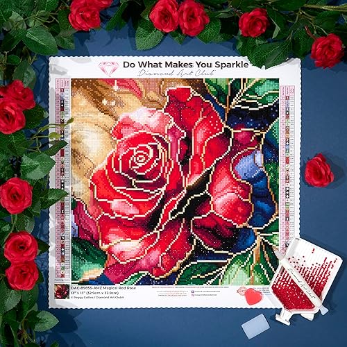 Miniatura 78 de DIAMOND ART CLUB - Juego de pintura con diamantes, lienzo de “Otoño en Leavenworth”, lienzo redondo 5D para principiantes, divertidas manualidades