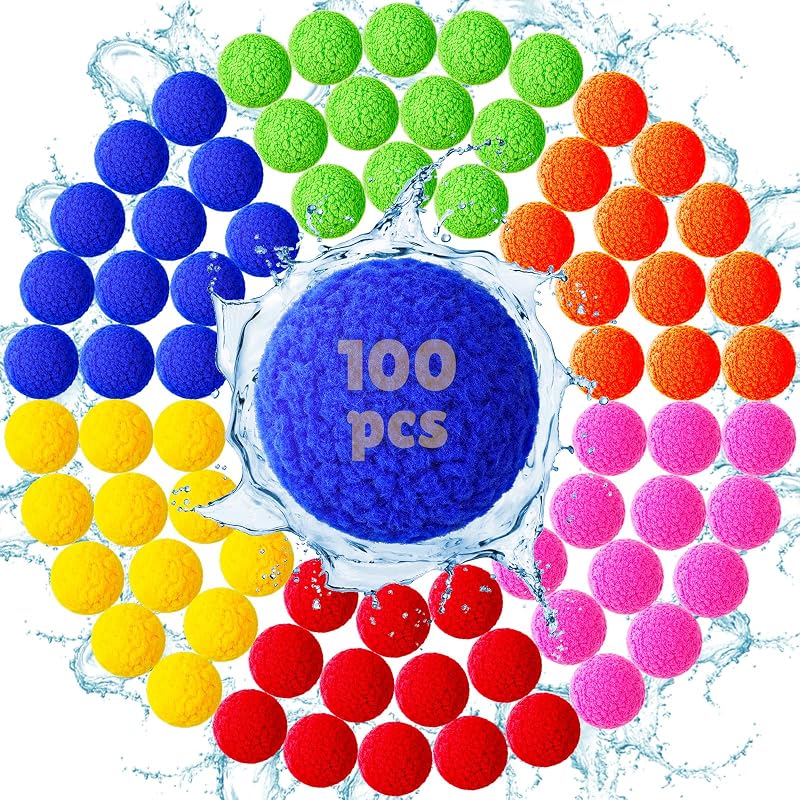 LQYoyz 100 Pcs Reusable Water Balloons for Kids | Quick Fill Water Toys for Toddler Pool Toys, Refillable Water Balls, Summer Outdoor Games, Pool Toys for Kids Ages 4-12
