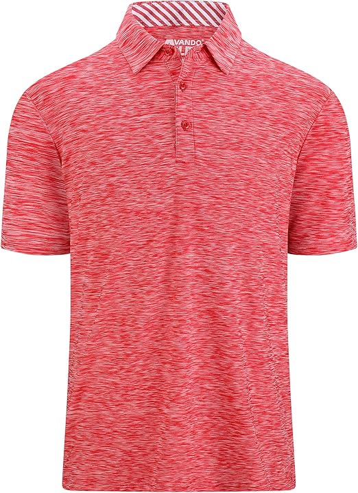Alex Vando Mens Golf Shirt Moisture Wicking Quick-Dry Short Sleeve Casual Polo Shirts for Men