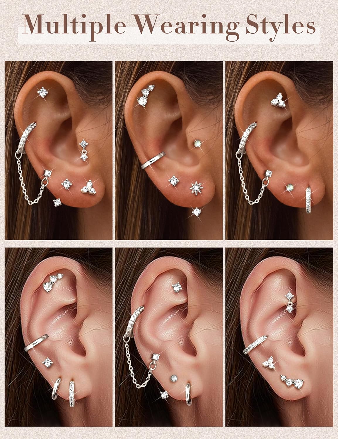 Florideco Small Stud Hoop Earrings for Women Hypoallergenic 14K Gold Plated Surgical Stainless Steel Flat Back Earrings Dainty Hoop Stud Earring Stacks Cartilage Earring Set for Multiple Piercing - Image 4