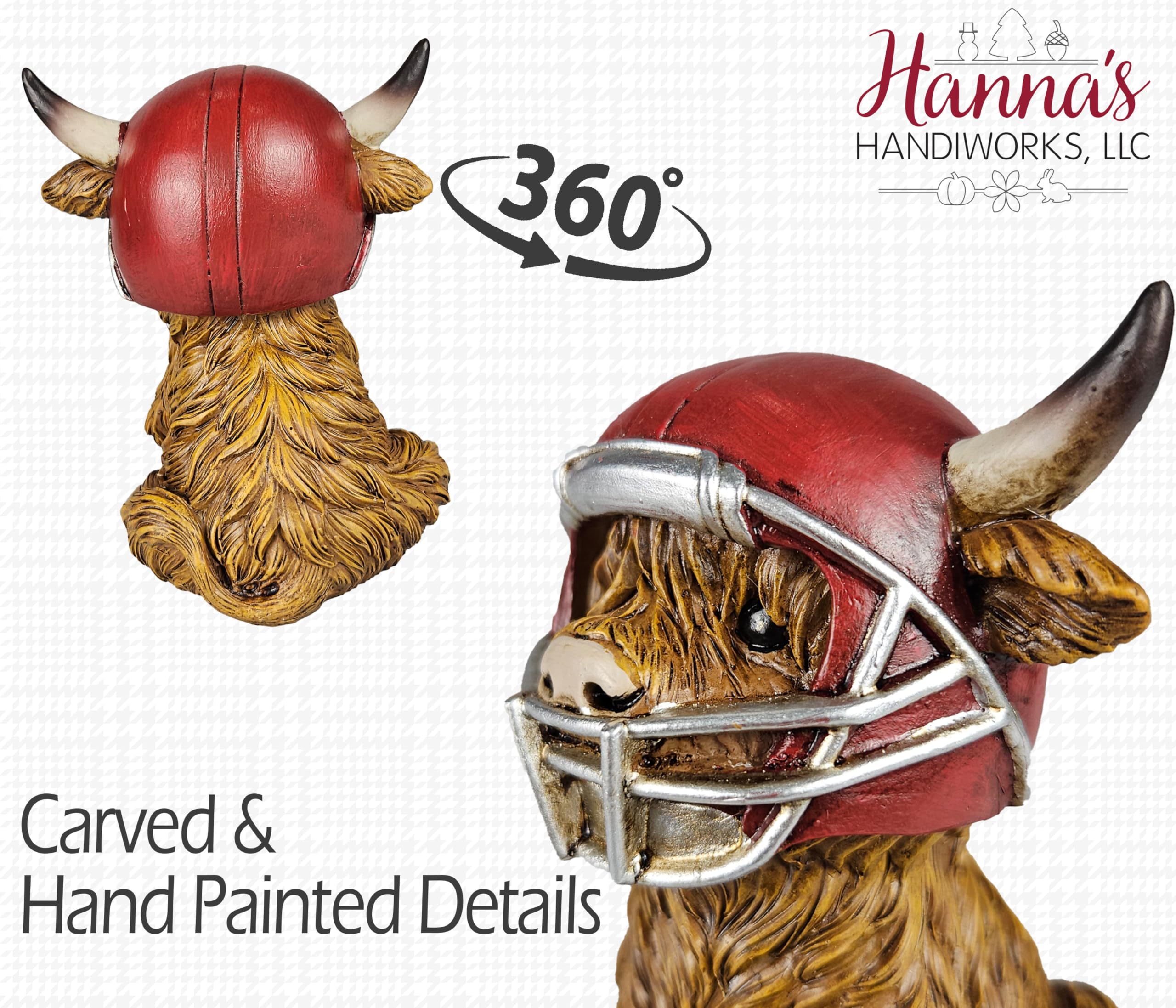cow football helmet Amazon.com: Hanna's Handiworks Little Highland Cows with Football Helmets -  Resin Statues Home Decor for Indoor Tabletop or Outdoor Covered Garden -  Sports-Themed Centerpiece Display, Parties, Gifts