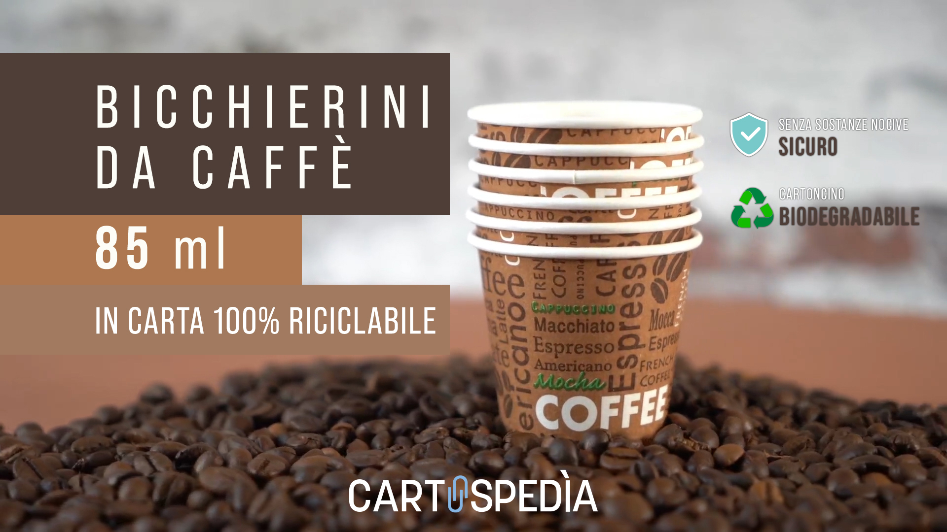 1000 Bicchierini Caffè Di Carta Biodegradabili 75ml - Bianchi Con Grafica, Monouso, Conformi Alle Normative UE - Foto 14