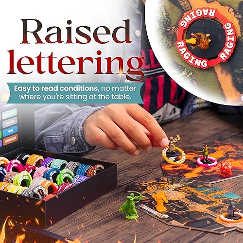 Miniatura 4 de Futhark Juego de anillos de condición DND 112 vibrantes marcadores de condición DND para eliminar la confusión. Gran regalo DND en caja de