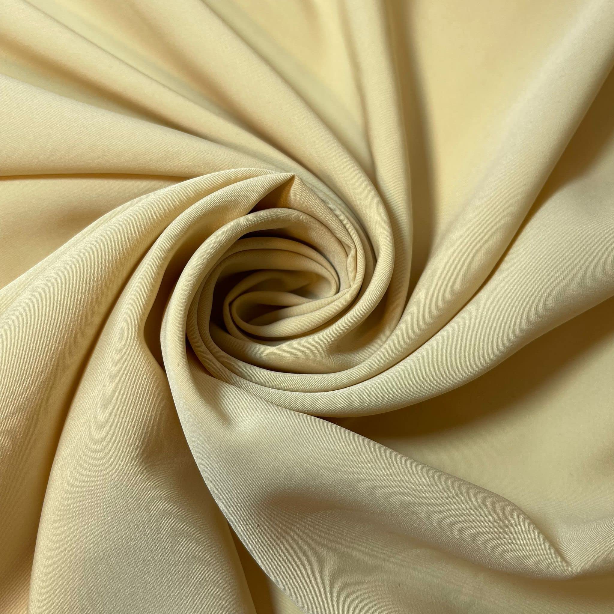Soft Peach Skin Powder Touch Dress Craft Lining Fabric Material 44" Wide Available in 8 Colours (Lemon #2, 1 Meter)
