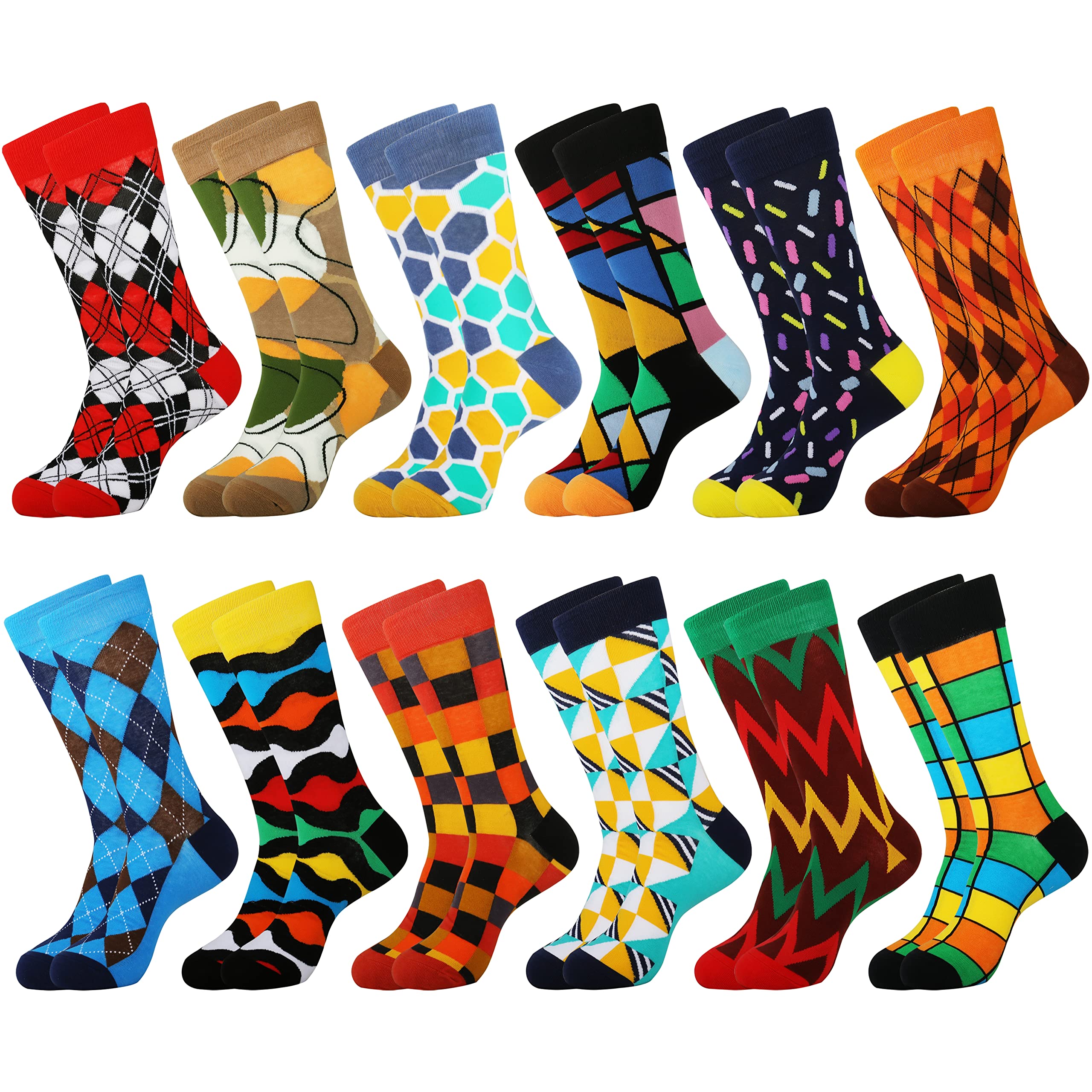 Mens Funny Fun Crazy Novelty Funky Dress Crew Socks Gifts for Men
