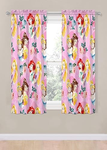 Miniatura 3 de Disney Princess Sassy - Juego de 4 cortinas de 63 pulgadas, hermosa decoración de habitación y fácil de instalar, ropa de cama con Cenicienta y