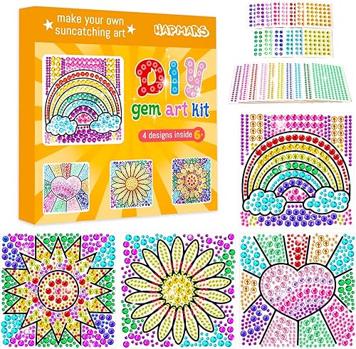 HAPMARS Juego de 4 piezas de atrapasoles de ventana para niños, manualidades de 6 a 8 años, divertidas artes y manualidades para niñas de 8 a 12