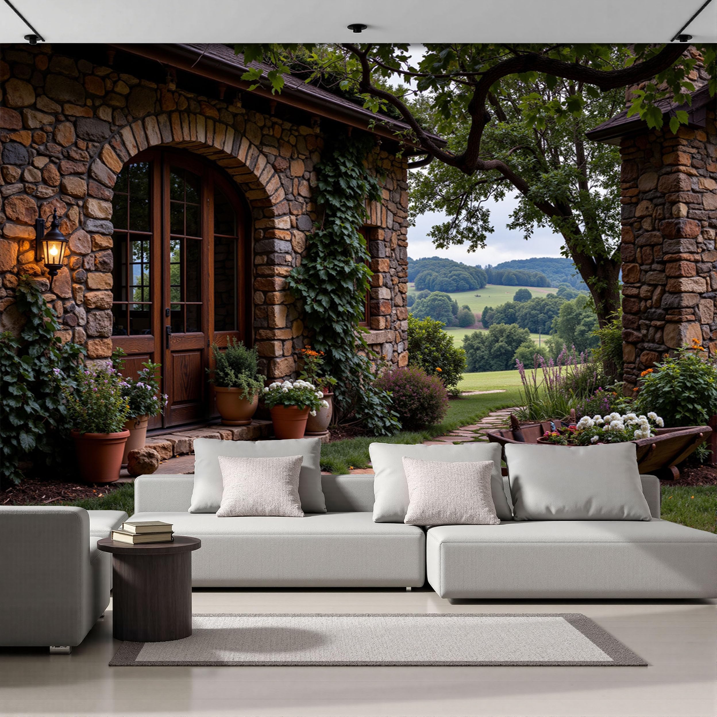 Papier peint panoramique 3D poster geant mural campagne 200x140