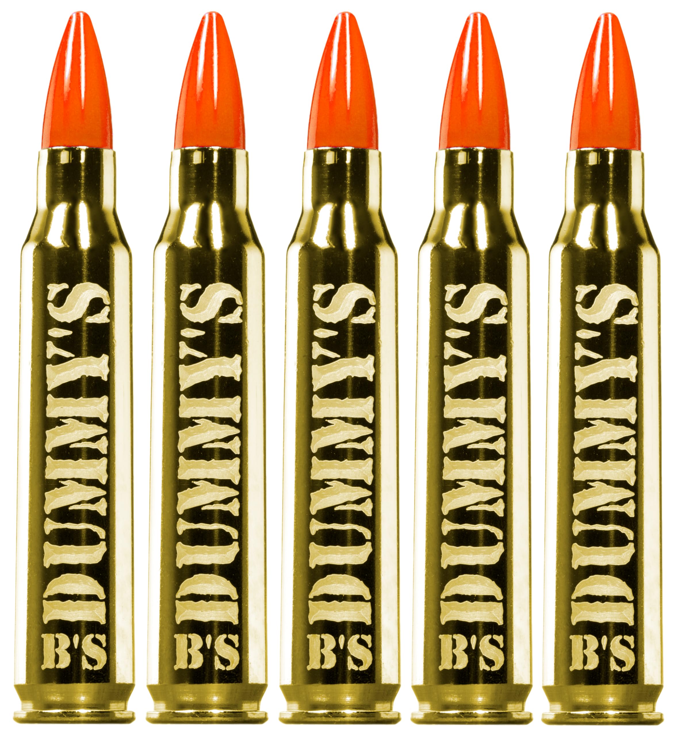 B's Dry Fire Snap Caps - A.K.A. B's Dummy's - Dummy .223/5.56 Training Caps (5 Pack) (Orange Brass)
