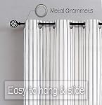 Randall Rustique style ferme semi-sheer Ticking Rideau de lumière Filtration de luxe doux de lin Grommet mélange de fils teints de fenêtre lourd drape pour salon / chambre à coucher / infirmière,2-Pack 38" Wx84 L, bleu