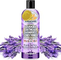 Bodhi Dog Lavender Oatmeal Shampoo & Conditioner - Organic Hypoallergenic for Dogs Cats Pets, Soothes Itchy Skin, Made in USA 8oz