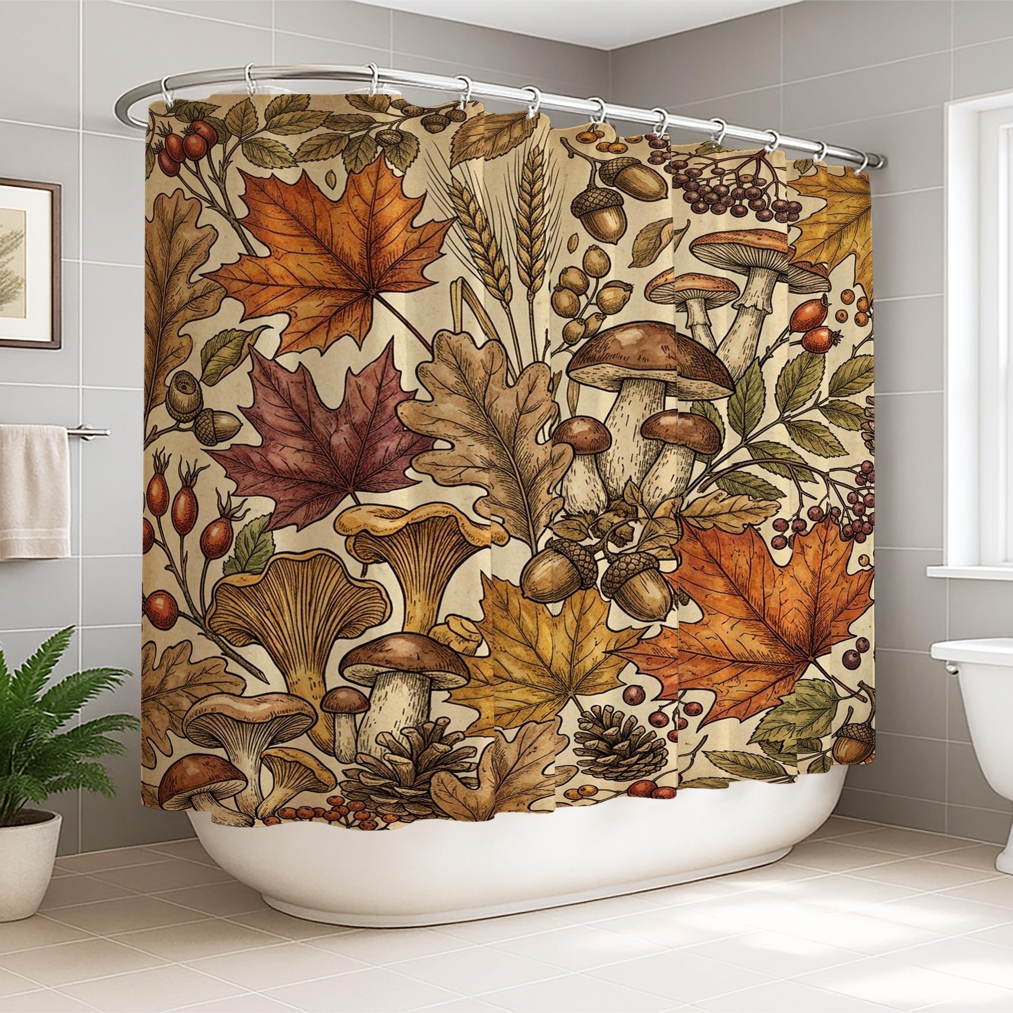 Rideau de douche rustique en toile pour sublimer la décoration d'une chambre d'hôtes accueillante