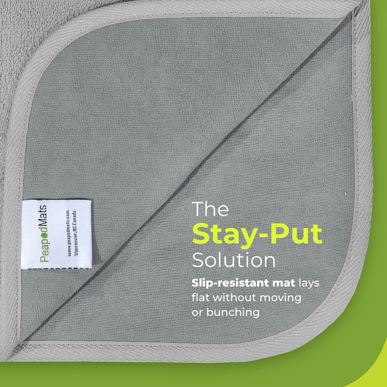 PeapodMats Bedwetting & Incontinence Waterproof Bed Mat - Reusable Underpad. Secure Placement & Breathable. Washable. Enviro Friendly 58"x60" (Lt Gray) Mattress Protector & Pee Pad for Kids & Adults