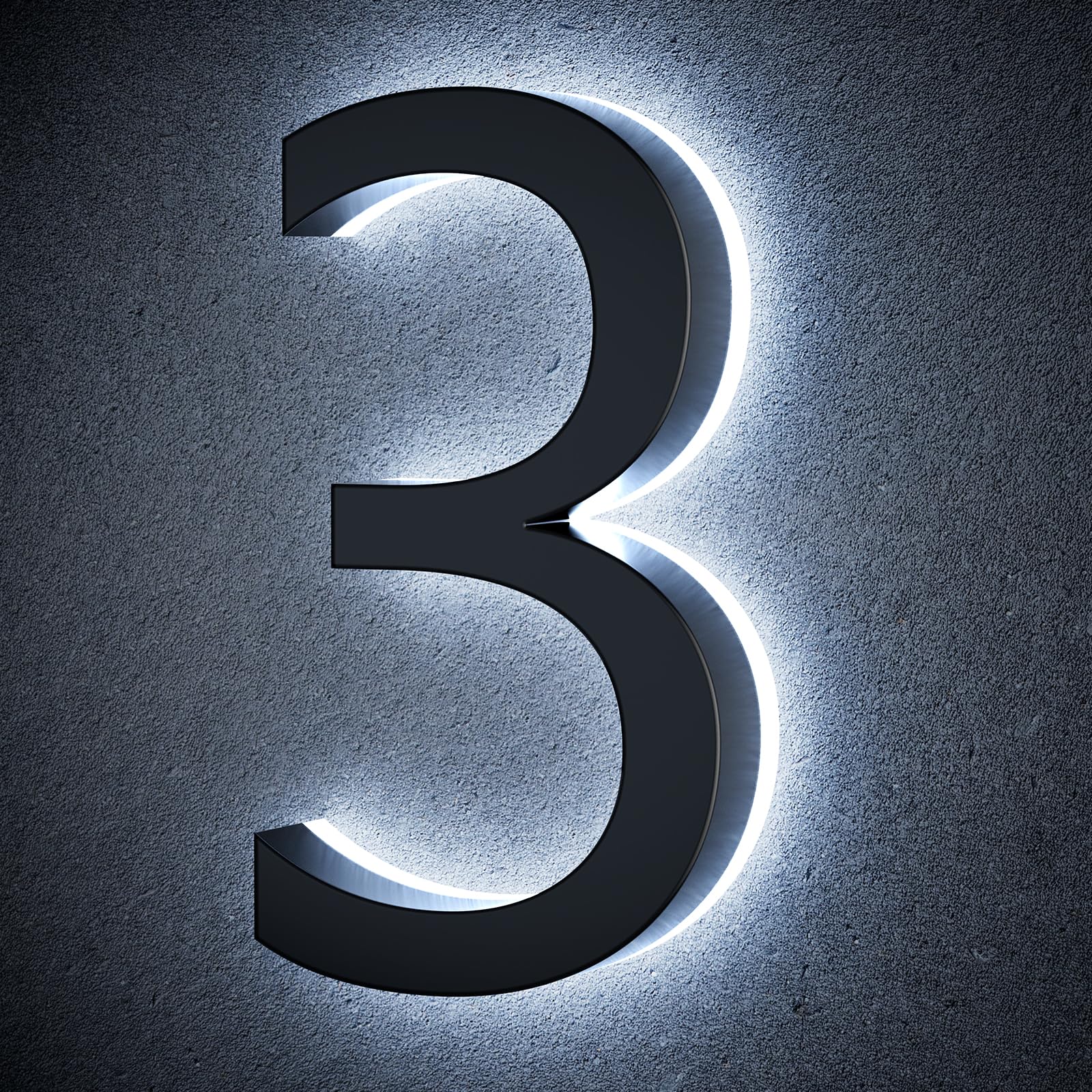 LLtronation 9 Inch Backlit House Numbers for Outside, Stainless Steel, LED Illuminated Home Address Number, Modern Lighted Address Signs for Houses, Restaurant, Waterproof