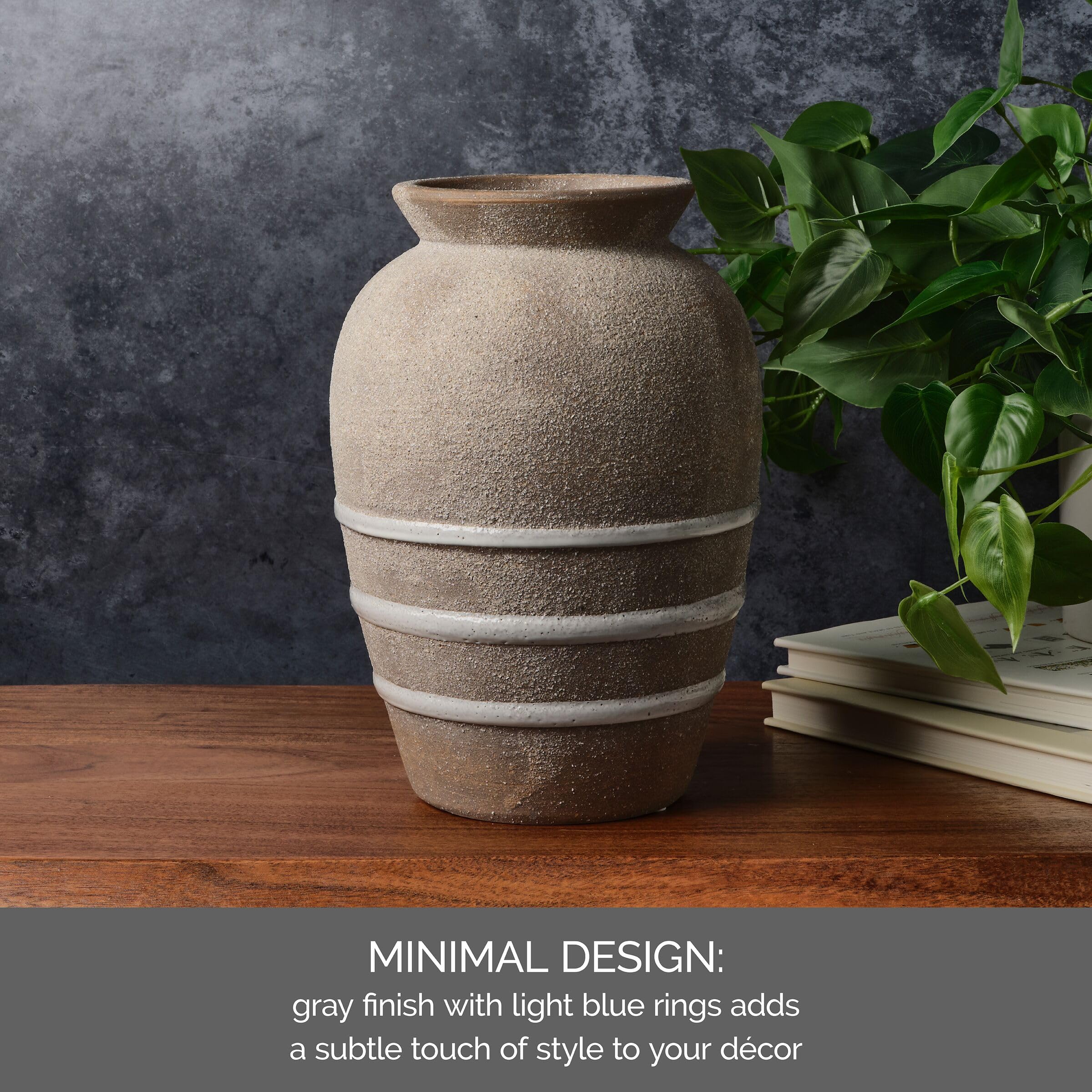 Mikasa Textured Stripe Ceramic Vase, 6.89x6.89x10.04, Multicolored, 25.40 cm - Image 3
