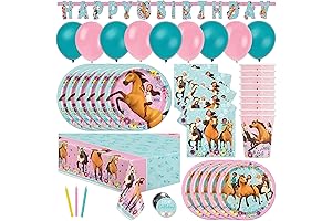 Spirit Riding Free Party Supplies for Birthday Party with Banner, Table Cover,...