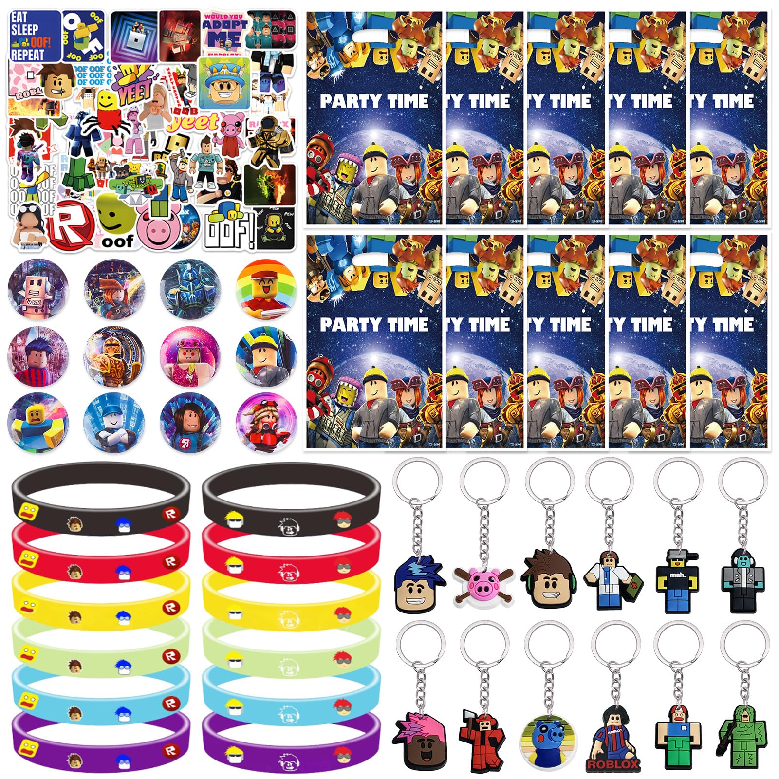 Luclay Party Favour Packs 96pcs Rob Snap Bracelets & Sticker Toy Set, Cute Stickers for Children Loving Wizards for Birthday Party Supplies, Advent Calendar Party Bag Filler Favors for Boys Girls