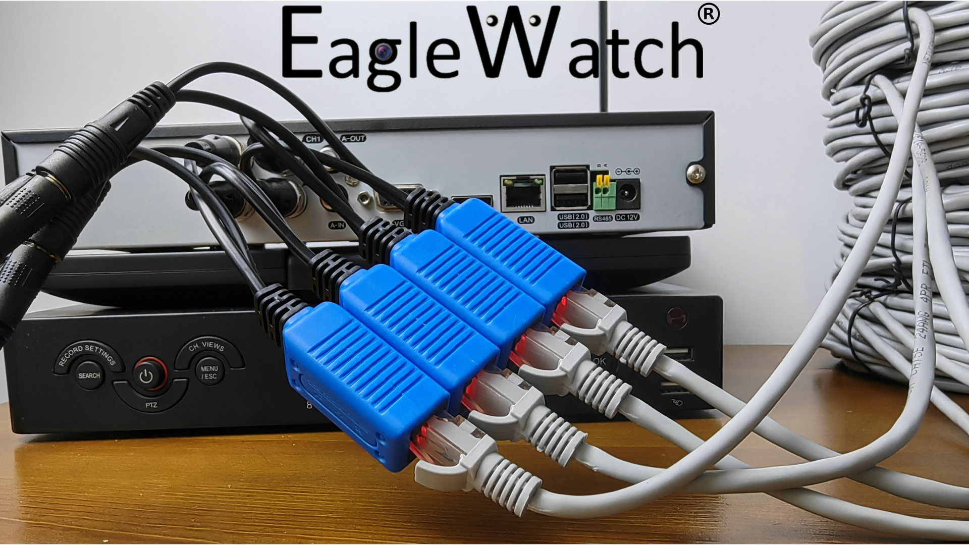 Aazon.co: EAGLEWATCH 8 Pair Video Balun With Power Supply, BNC To
