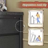 Vista 6 de ROMORGNIZ - Cómoda de 140 cm de largo para dormitorio con 12 cajones de tela, centro de entretenimiento para televisores de 152 cm, cómodas