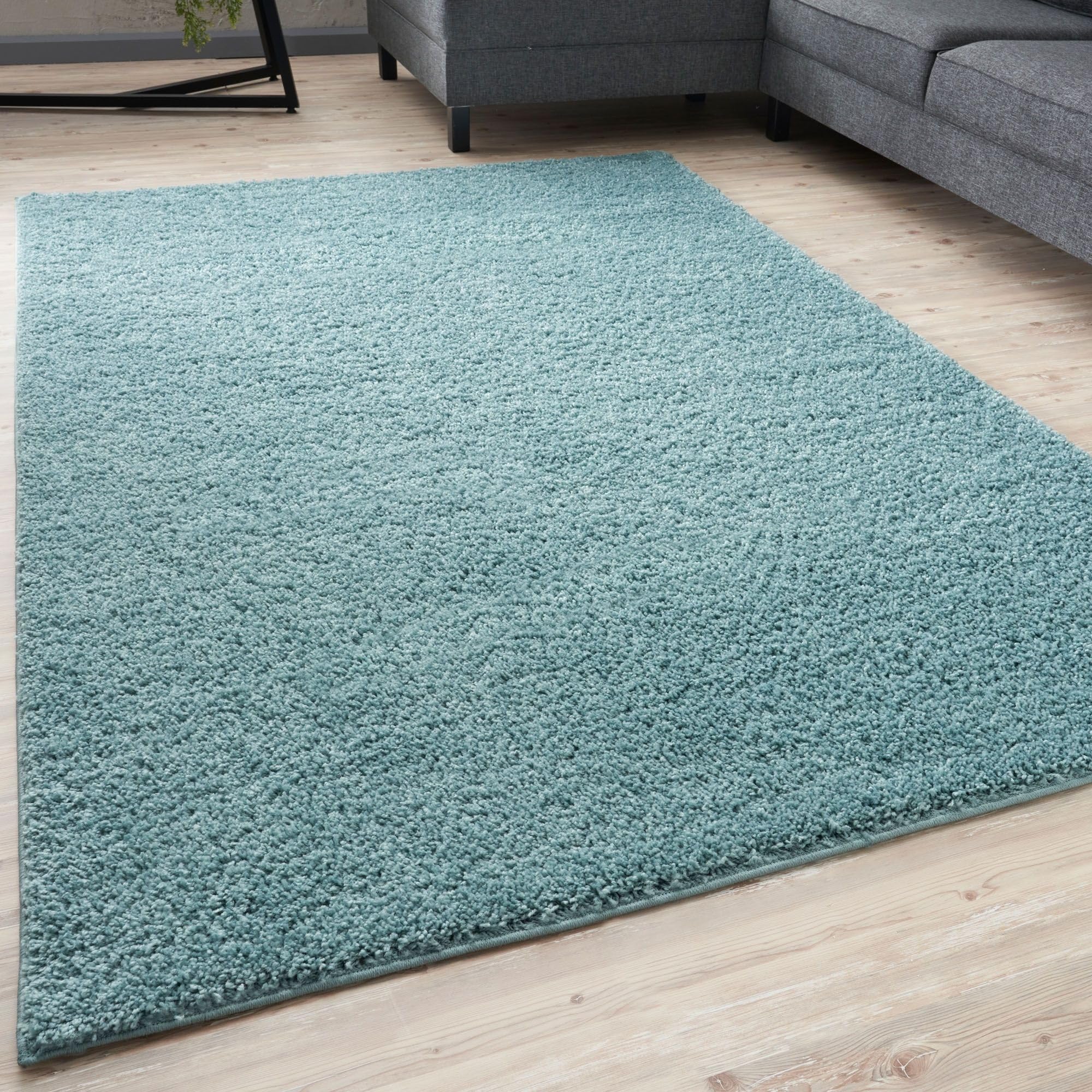 THE RUGS Living Room Rug - Shaggy Soft And Elegant Carpets For The Bedrooms And Kitchen, Easy To Clean, Many Different Sizes (240x340 cm, Duckegg blue)