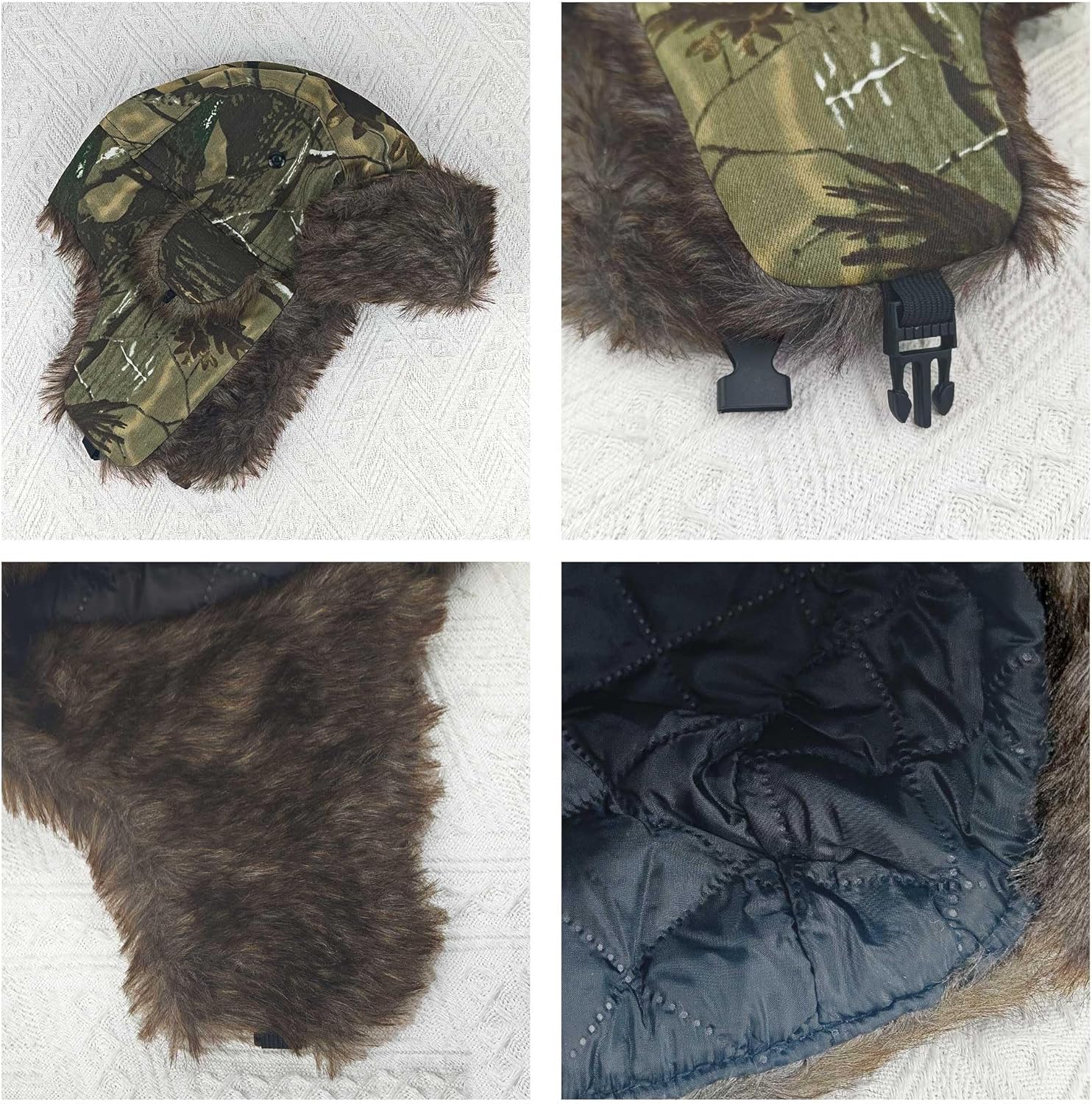 Unisex Winter Warm Trapper Hats Women Windproof Men Fluffy Hunting Ski Ushanka Trooper Hat Faux Russian Hats with Ear Flaps - Image 3