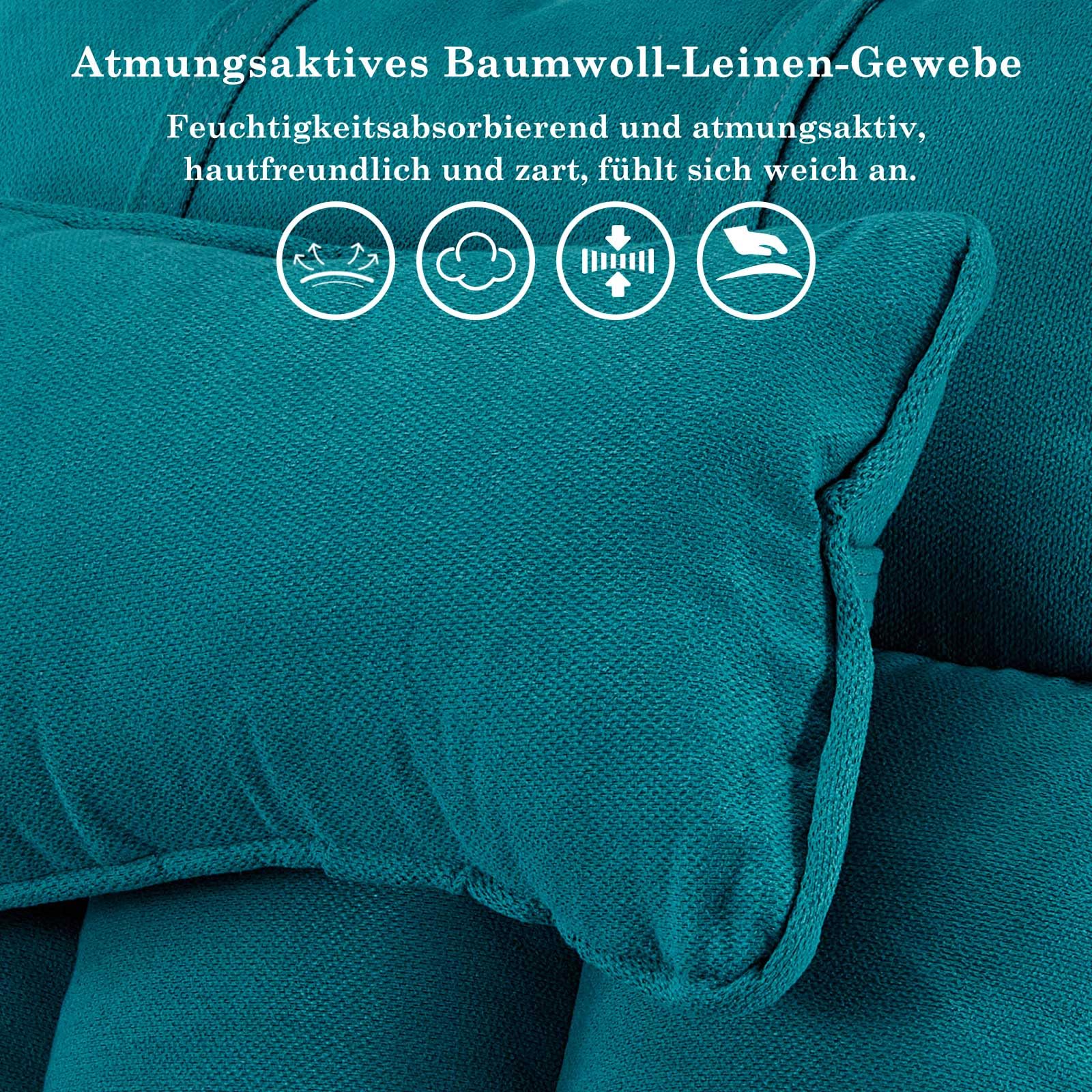 CLIPOP Relaxsessel mit Hocker Verstellbarer Lesesessel mit 6 Positionen Extra Dick Gepolsterter Lehnstühle Liegesessel Fernsehsessel Ohrensessel mit Liegefunktion (Blau)