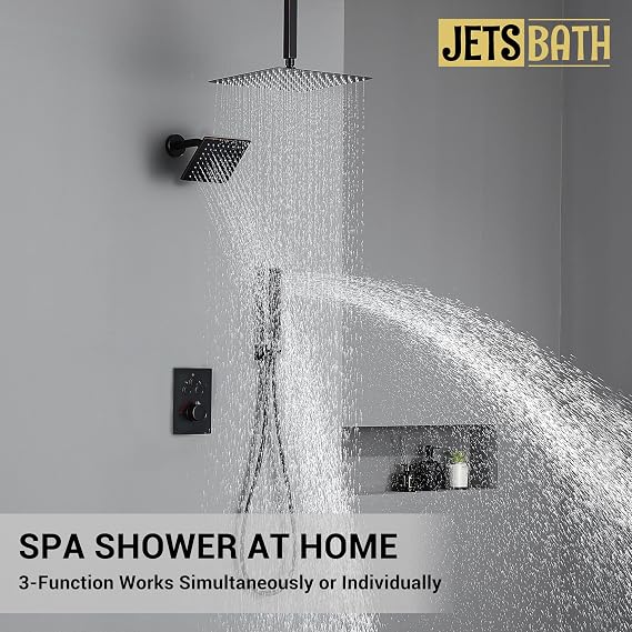 Thermostatic Dual Shower Head System Oil Rubbed Bronze Shower Faucet