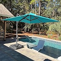 Vista 83 de PURPLE LEAF Sombrilla de Patio de 8 Pies para Exteriores Sombrilla Cantilever Cuadrada de Aluminio Sombrilla Offset con Rotación de 360 Grados