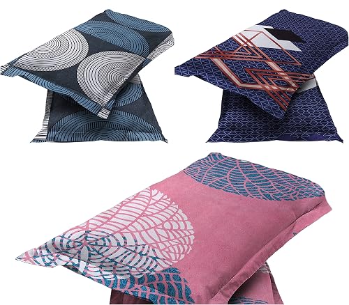 BSB HOME® Present Designer Printed 6 Piece 100% Pure Cotton Pillow Cover Set- 20" X30" Inches, (Multicolor), Floral, 150 Threads