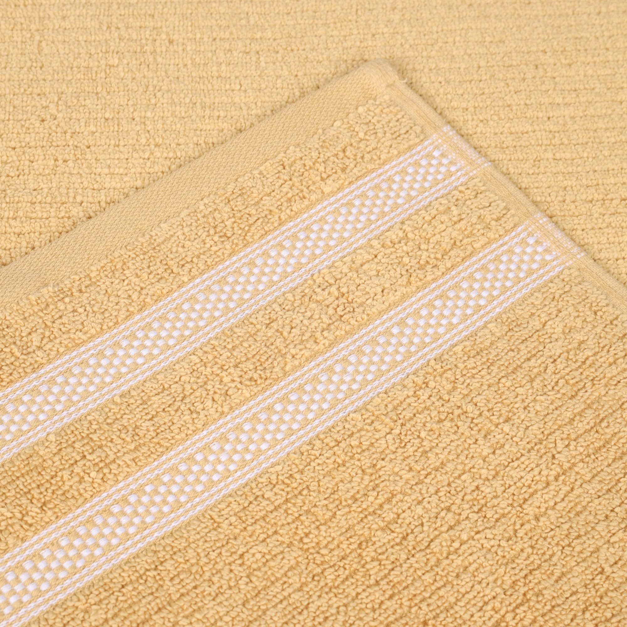 Superior Set di asciugamani in cotone, Zero Twist, geometrici a costine, piccoli asciugamani, morbidi e assorbenti, essenziali per la casa, spa, salone, hotel, cucina, lusso ad asciugatura rapida, set
